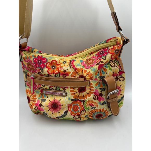 Lily Bloom Handbags - Lily Bloom Floral Honey Bee Crossbody Bag Karma Canvas Yellow Multi Hobo Purse